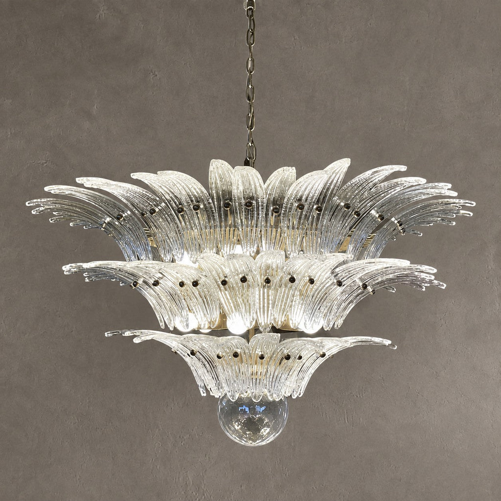 Chandelier Sculptural Floral Glass Style Floralys