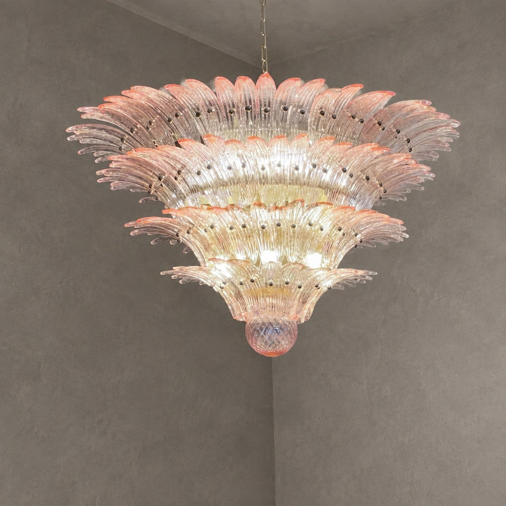 Chandelier Sculptural Floral Glass Style Floralys