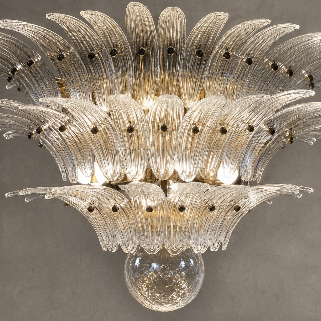 Chandelier Sculptural Floral Glass Style Floralys