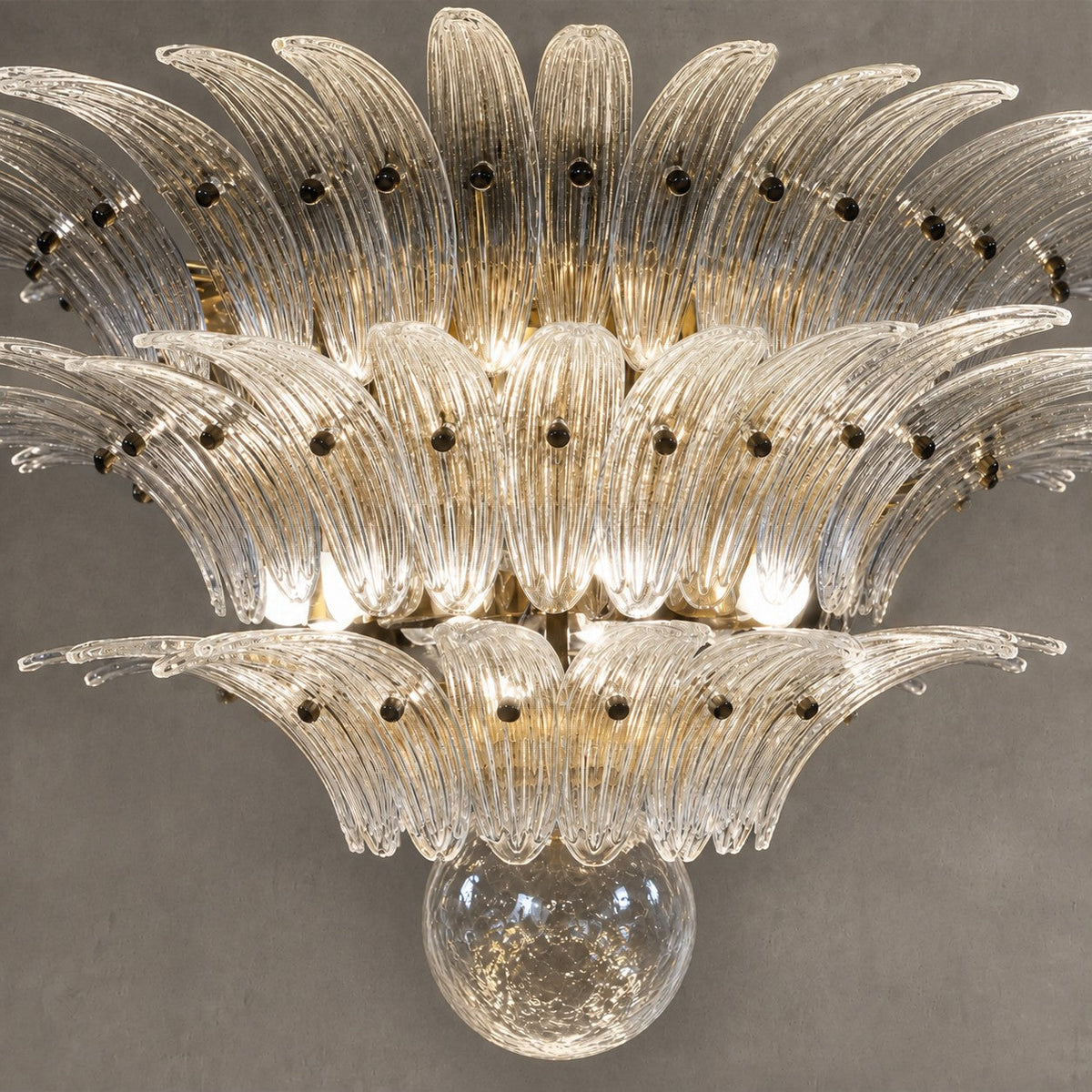 Chandelier Sculptural Floral Glass Style Floralys