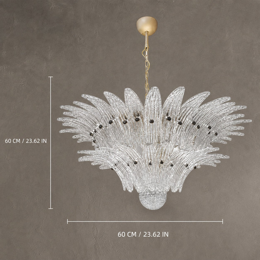 Chandelier Sculptural Floral Glass Style Floralys