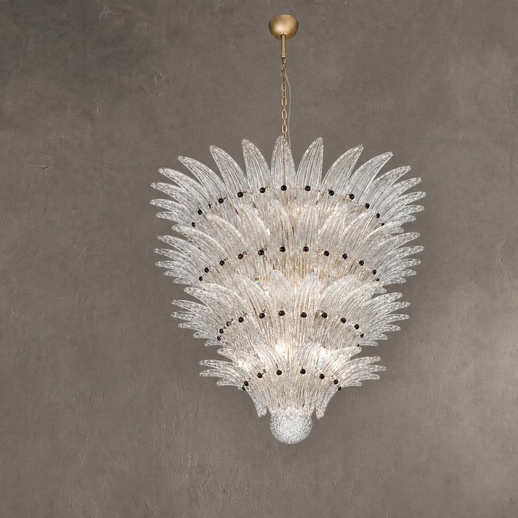 Chandelier Sculptural Floral Glass Style Floralys