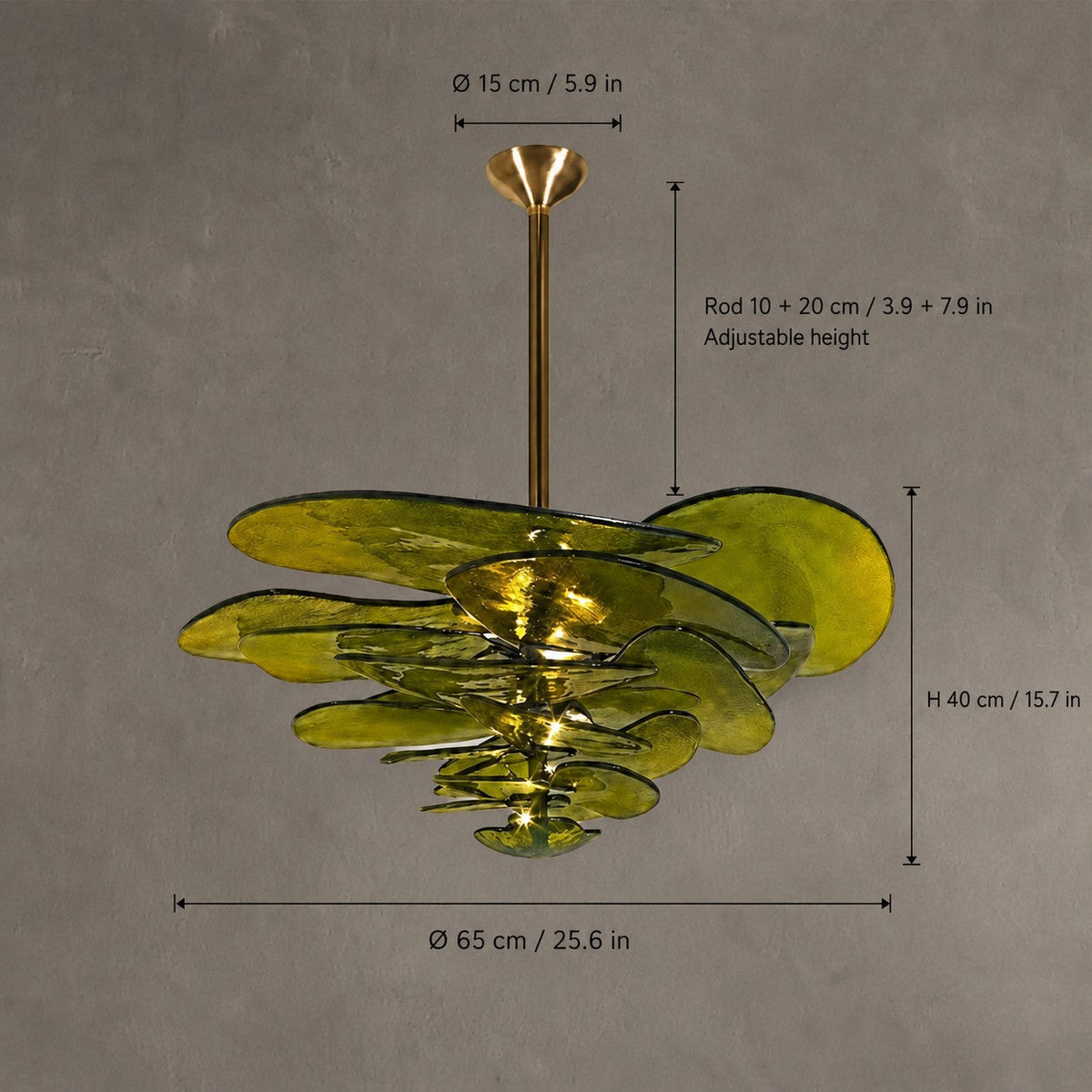 Petal Cascade  Living Room & Dining Room Chandelier  Artisan Murano Style
