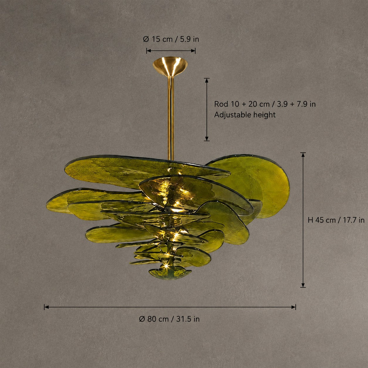 Petal Cascade  Living Room & Dining Room Chandelier  Artisan Murano Style