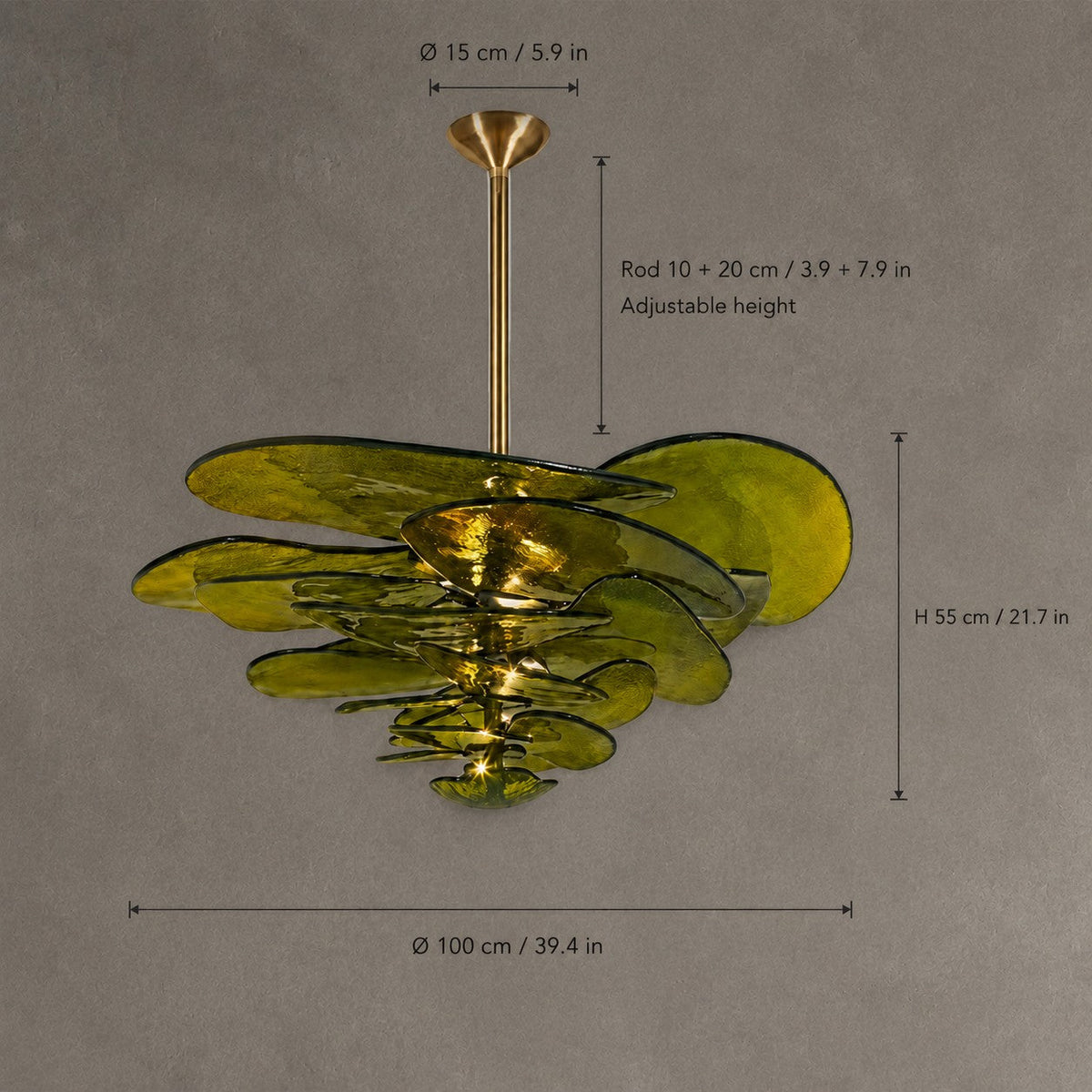Petal Cascade  Living Room & Dining Room Chandelier  Artisan Murano Style