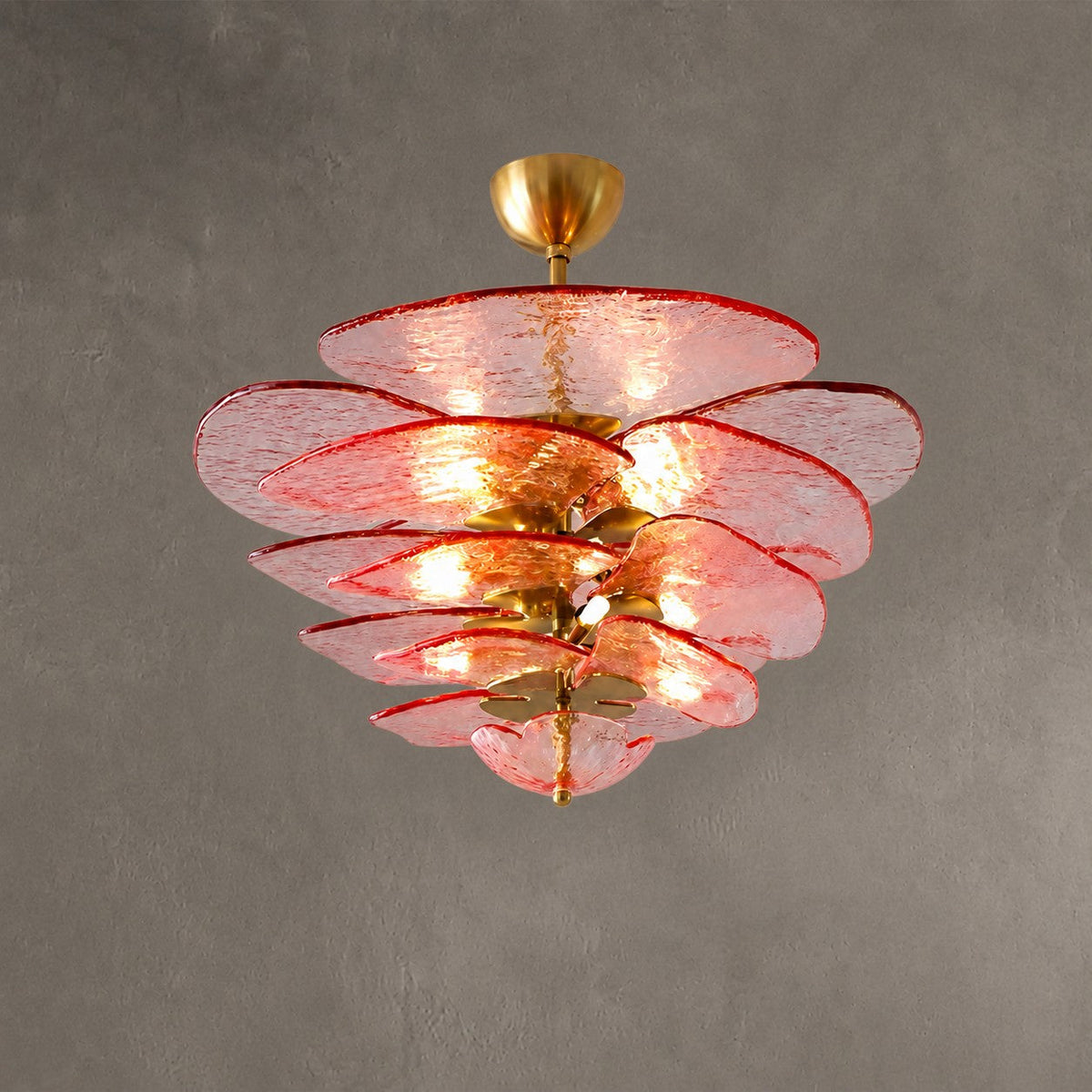 Petal Cascade  Living Room & Dining Room Chandelier  Artisan Murano Style