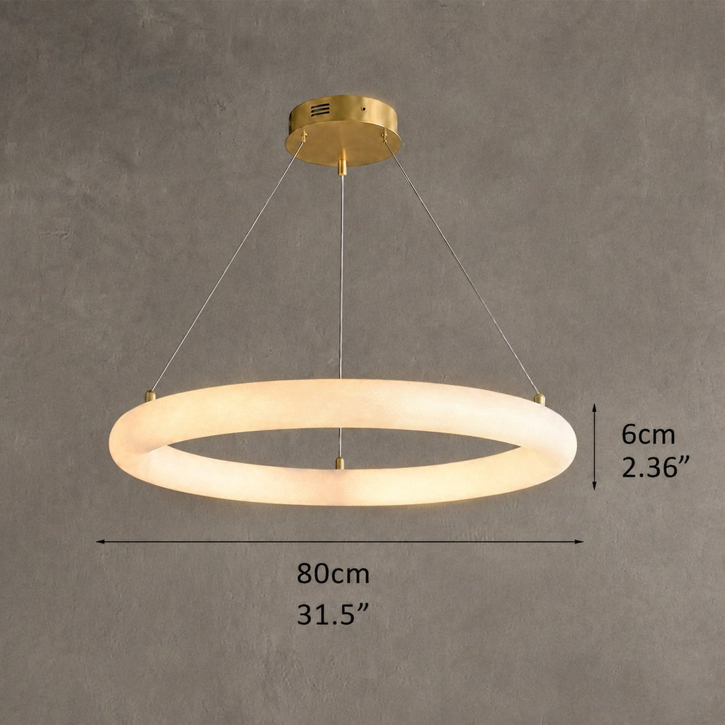 Orbisara Living Room Ring Pendant Spanish Alabaster Minimalist