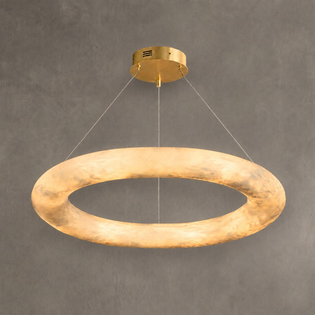Orbisara Living Room Ring Pendant Spanish Alabaster Minimalist