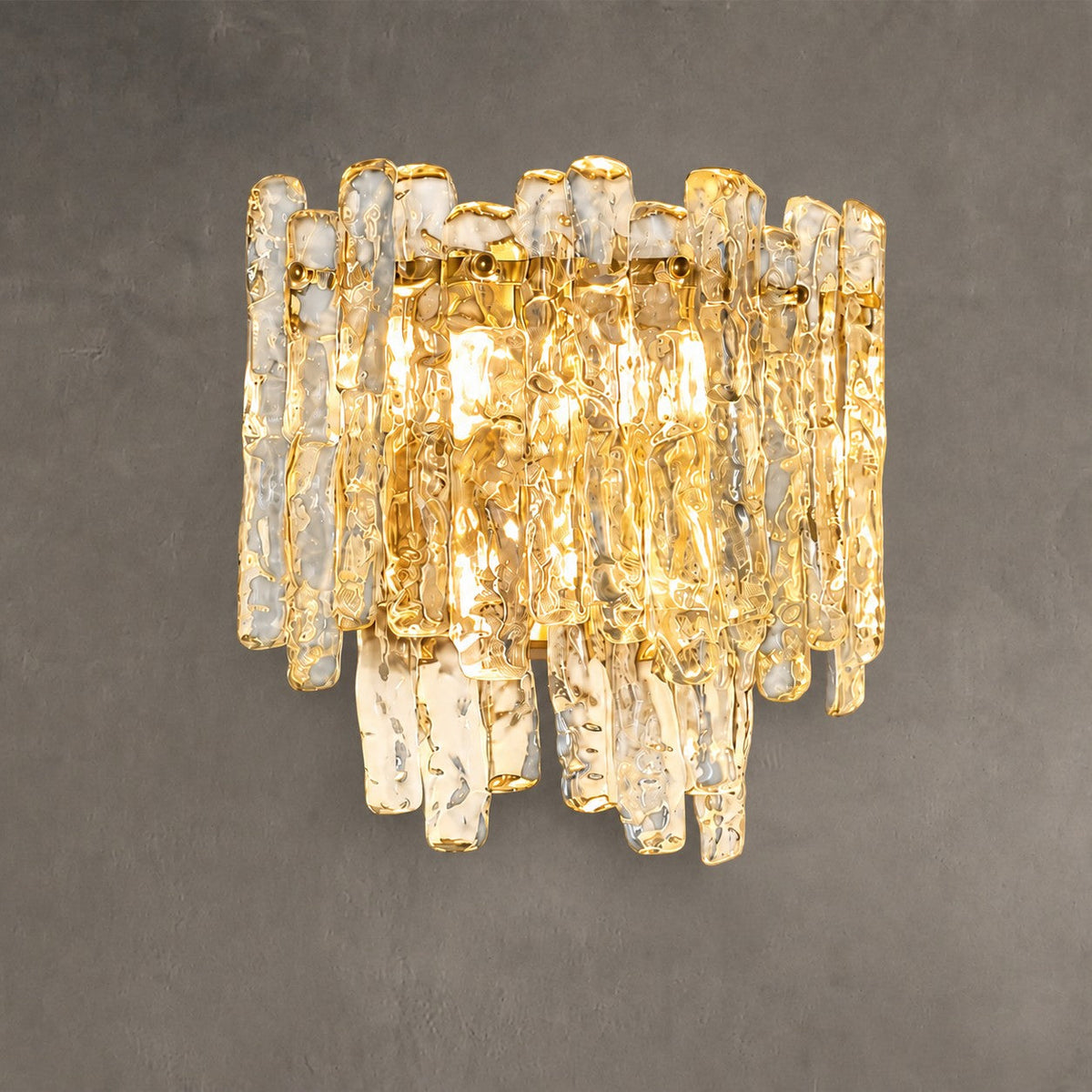Wall Sconce  Murano-Style Textured Glass
