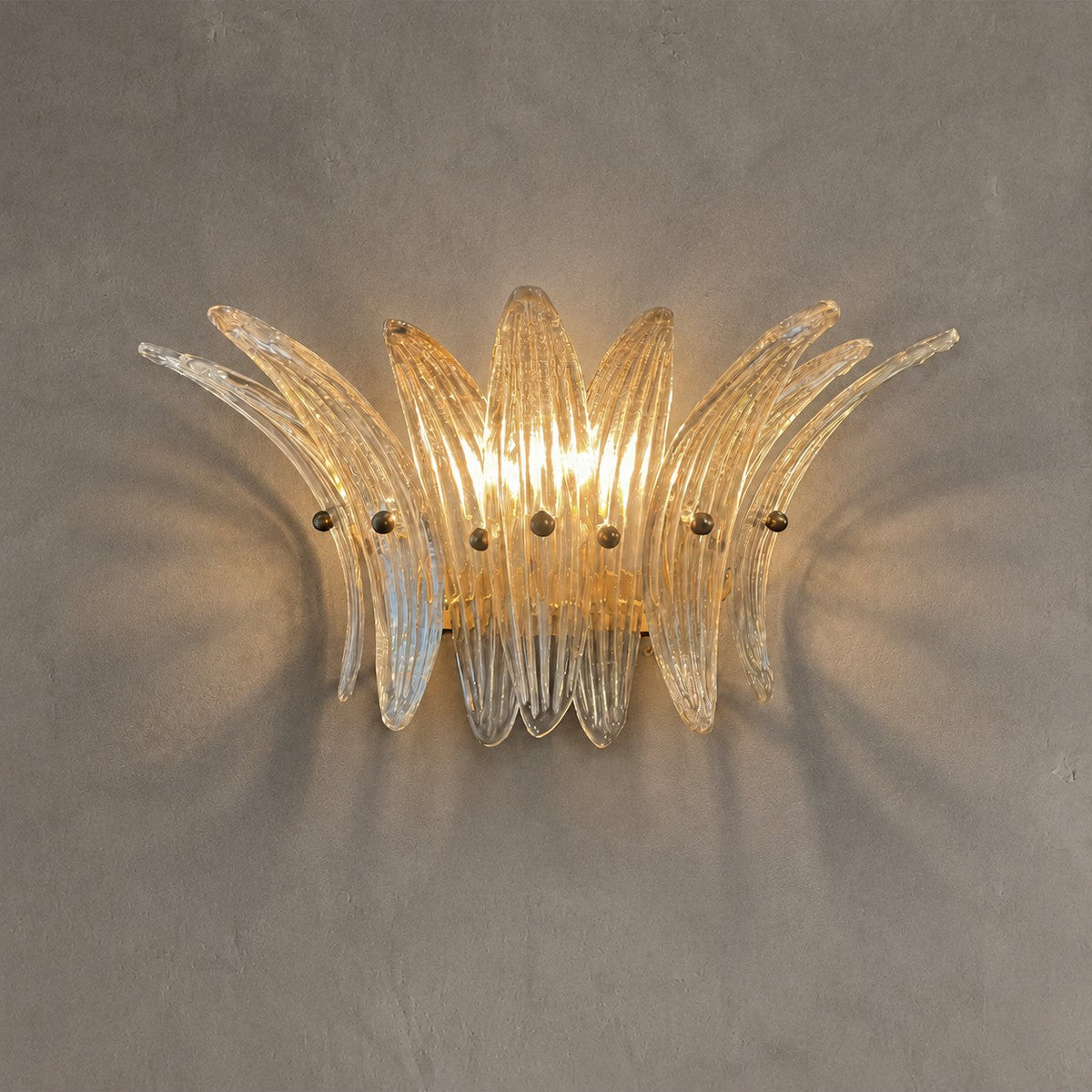 Wall Sconce Sculptural Floral Glass Style