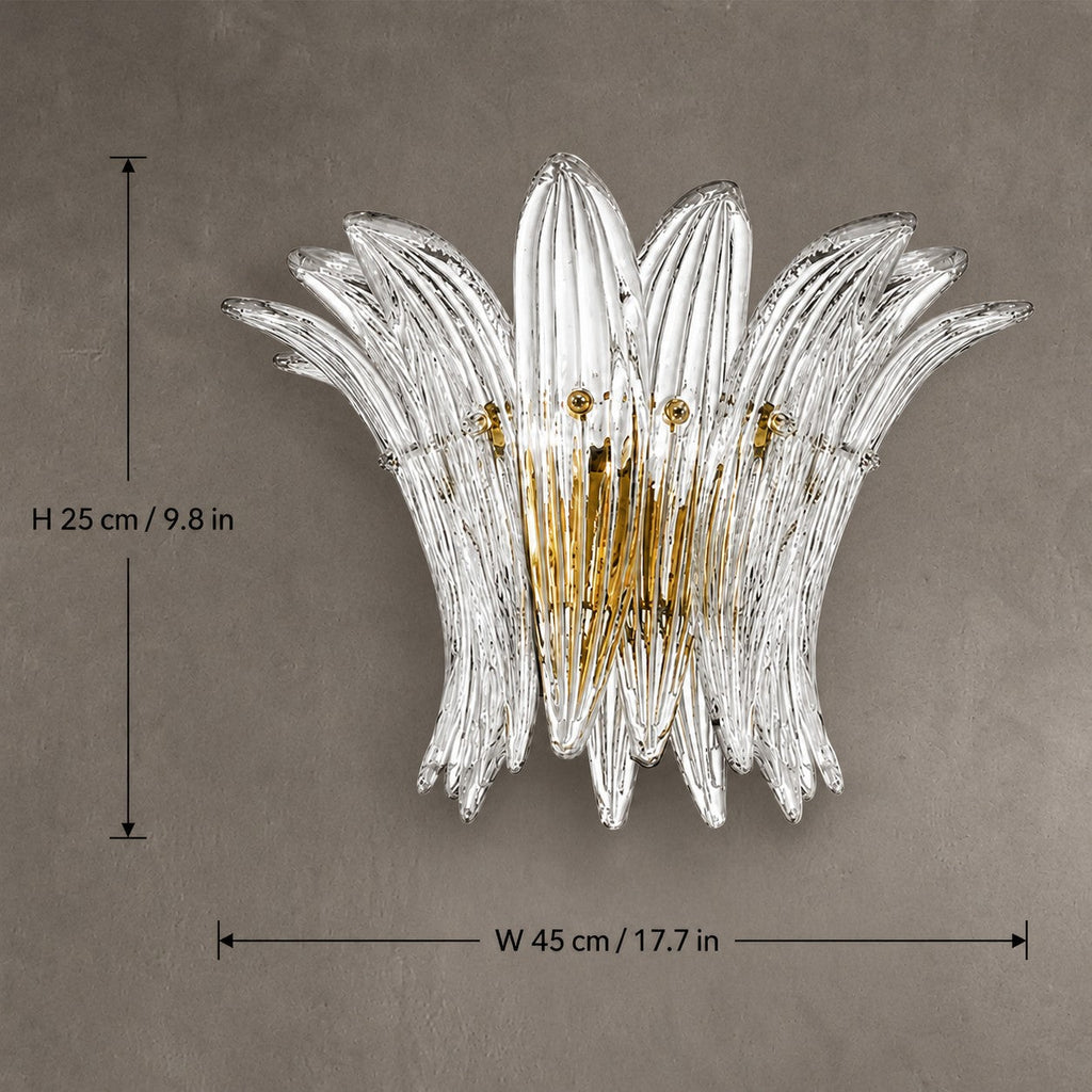Wall Sconce Sculptural Floral Glass Style