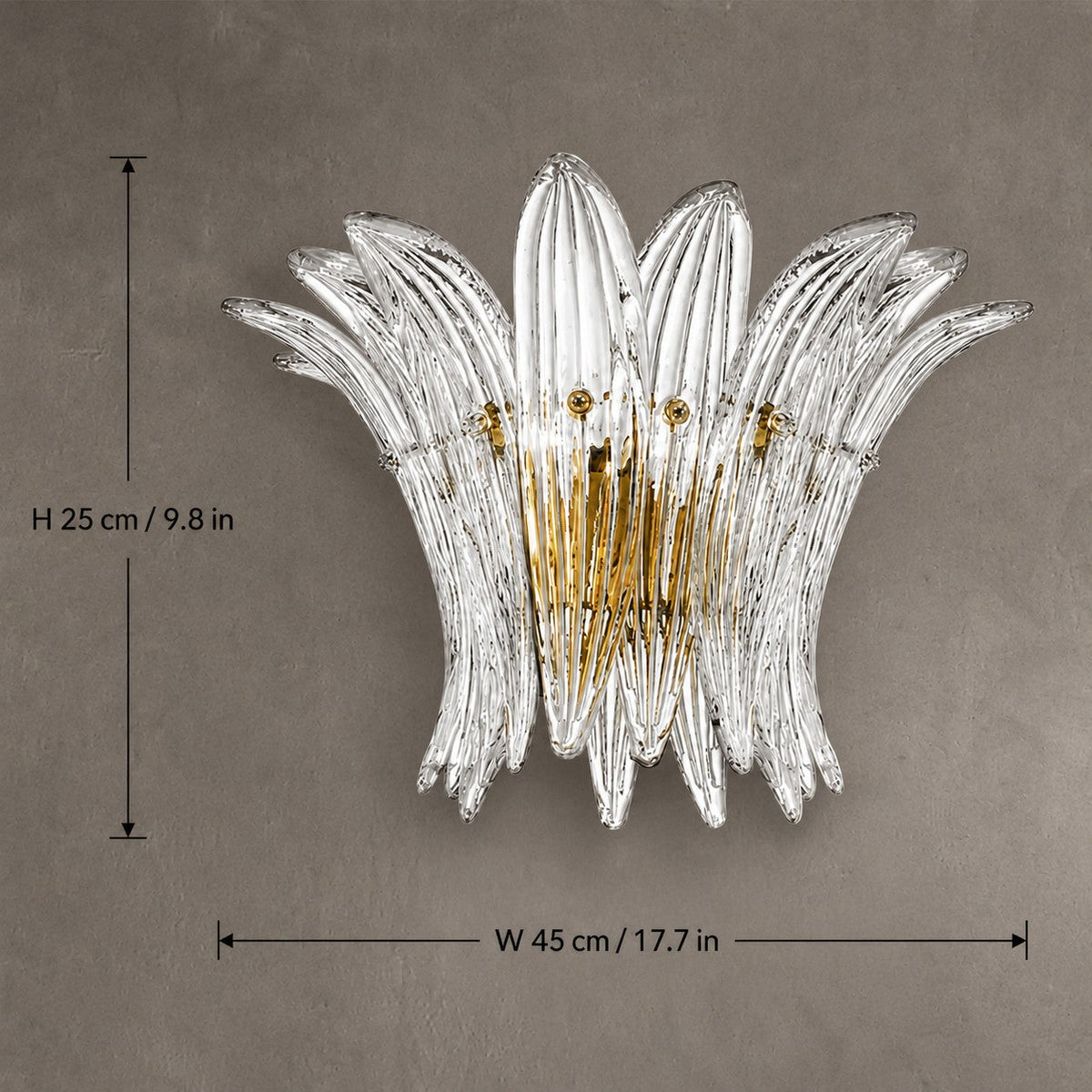 Wall Sconce Sculptural Floral Glass Style
