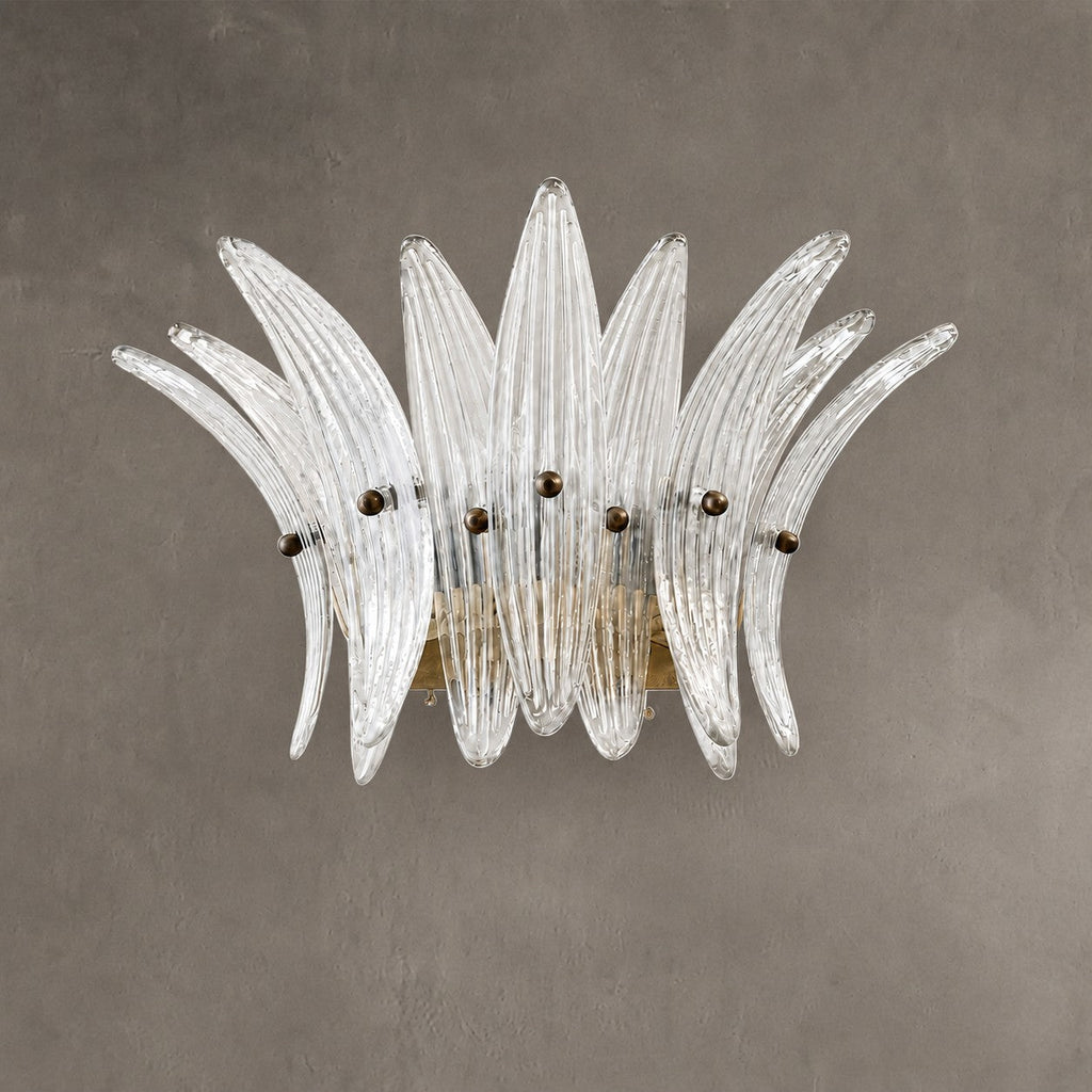 Wall Sconce Sculptural Floral Glass Style