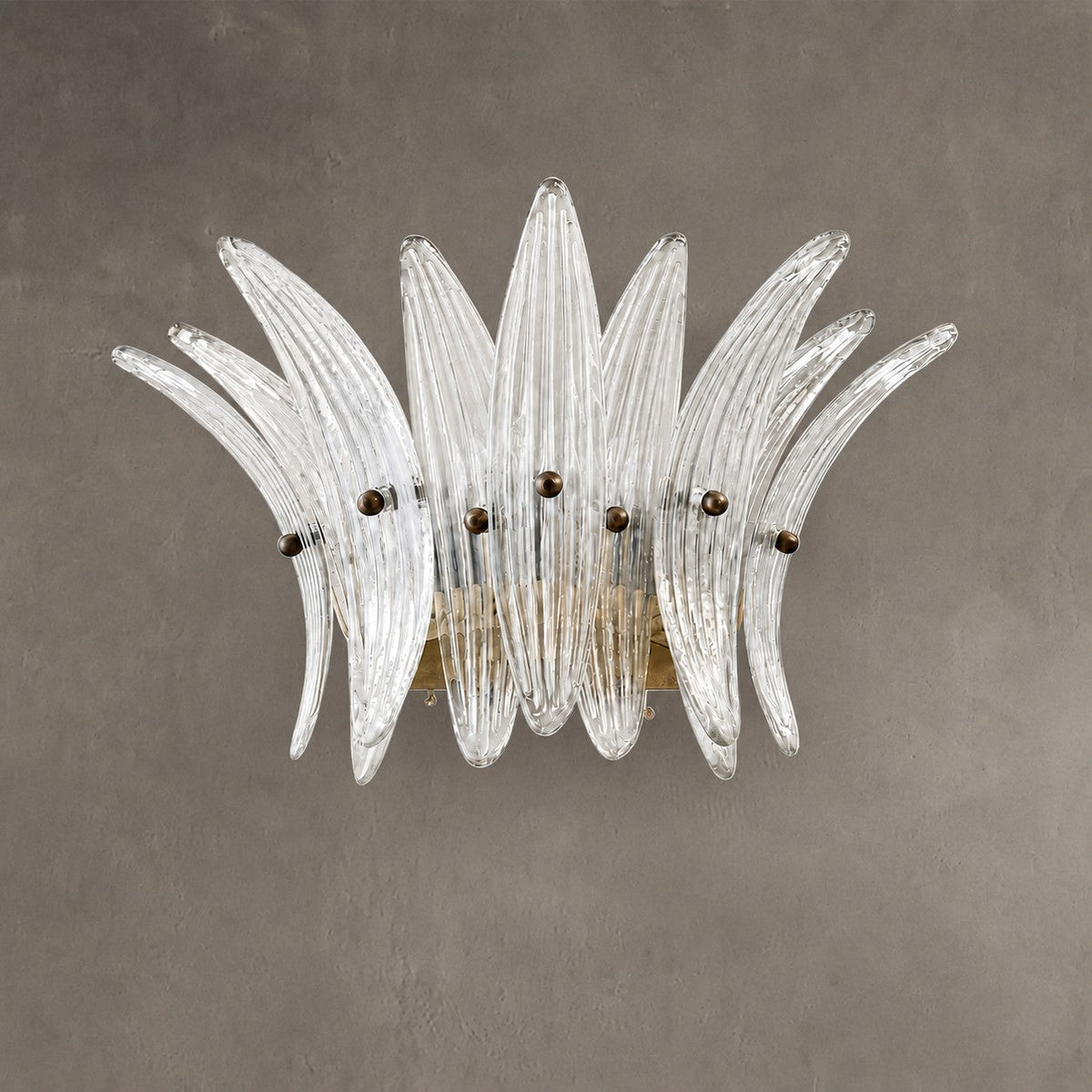Wall Sconce Sculptural Floral Glass Style