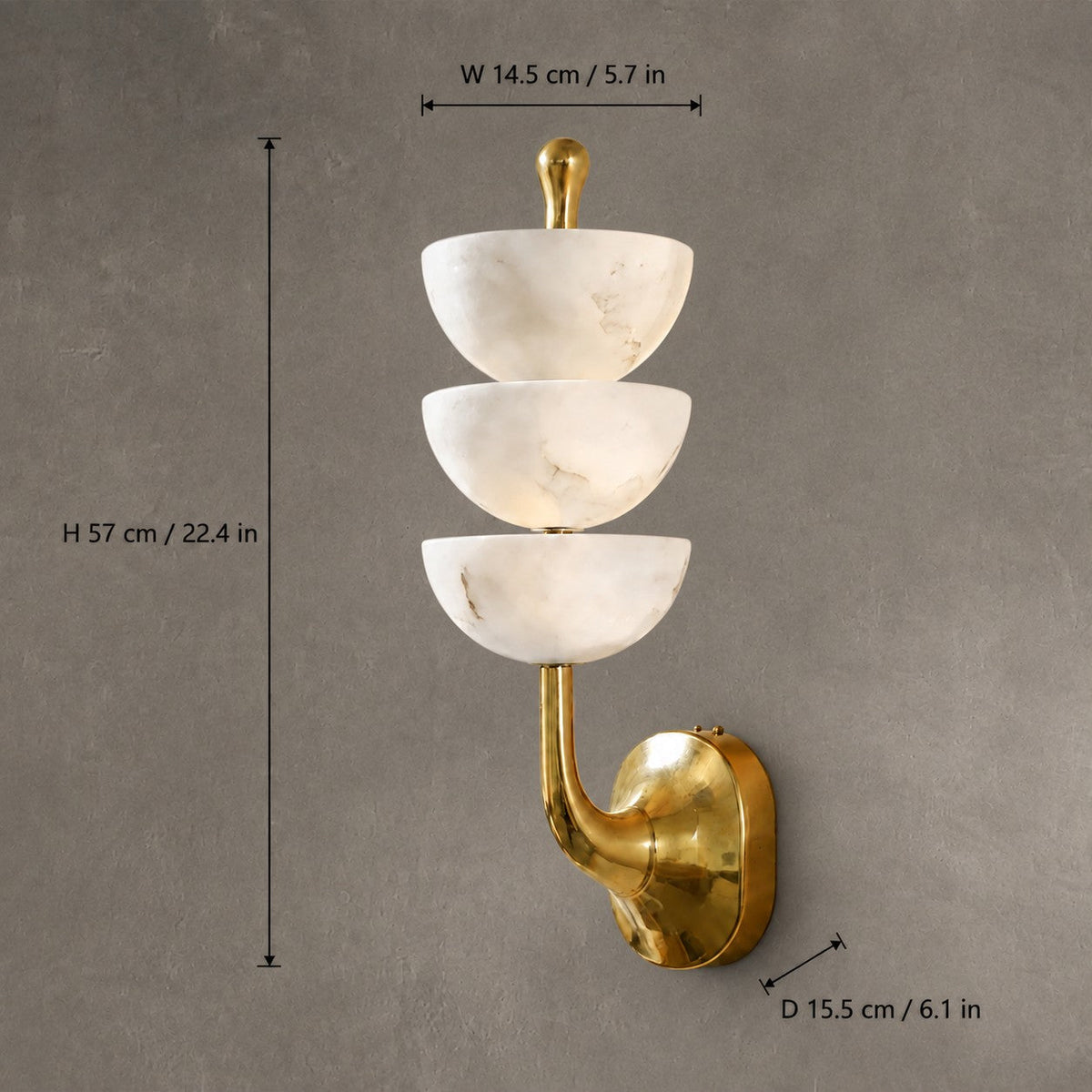 Calista Living Room Wall Sconce  Spanish Alabaster Mid-Century Modern