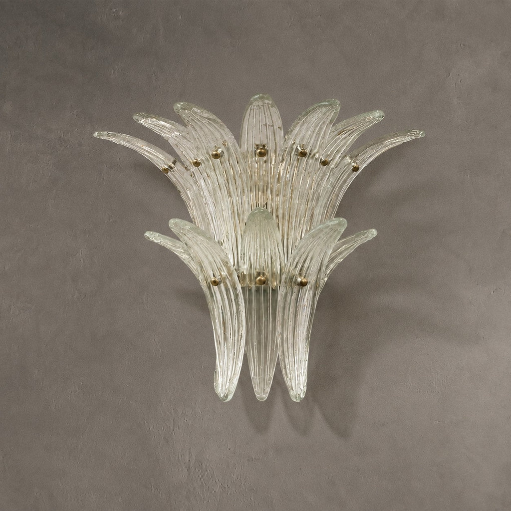 Wall Sconce Two-Tier Glass Leaf Style
