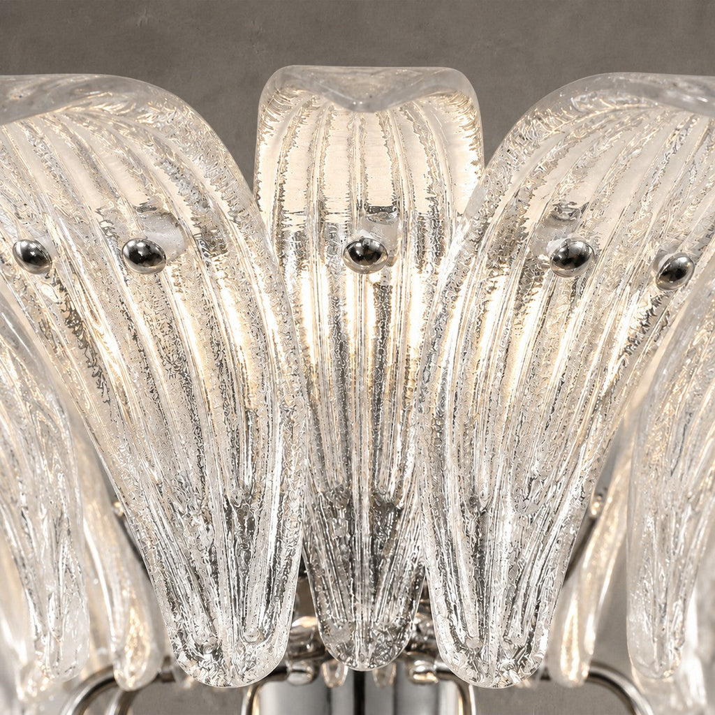Wall Sconce Two-Tier Glass Leaf Style