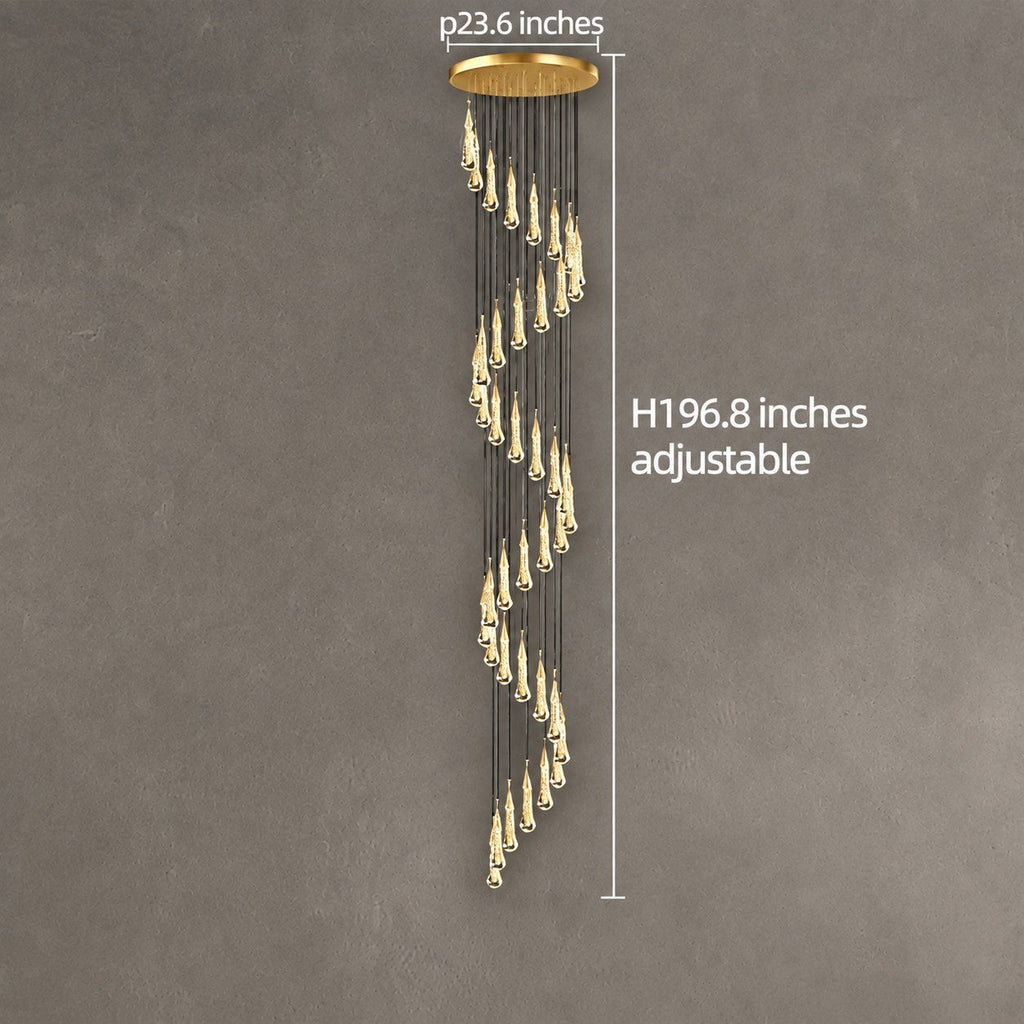 Pendant Light  Modern Gold Crystal Cascading Chandelier Aluminum LED 1-48 Heads