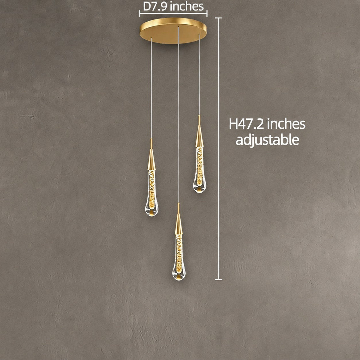 Pendant Light  Modern Gold Crystal Cascading Chandelier Aluminum LED 1-48 Heads