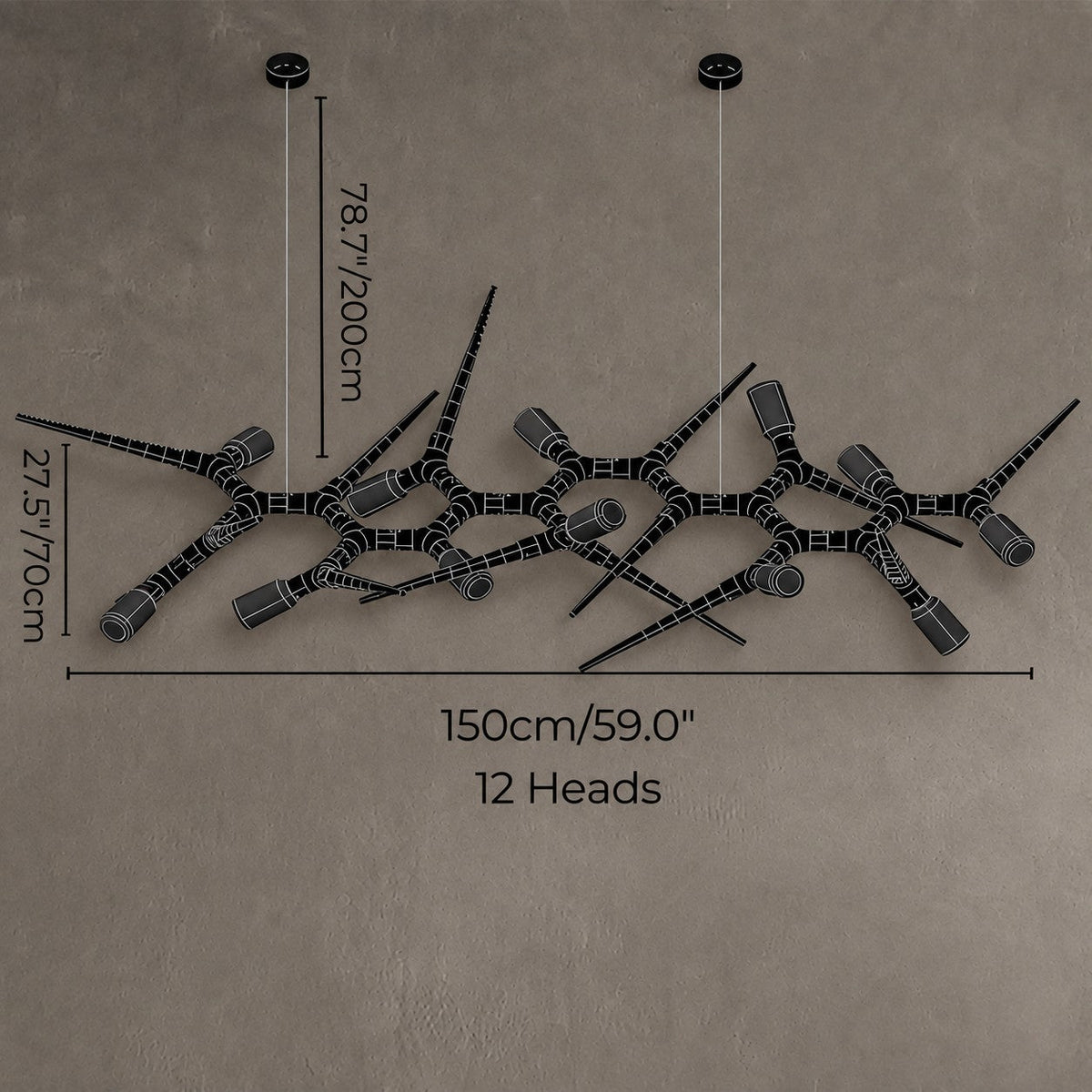 Pendant Light  Modern LED Chandelier Adjustable Iron Dimmable 10-45 Bulbs