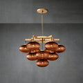 Cabrlet Smoke Glass Round Chandelier 36"