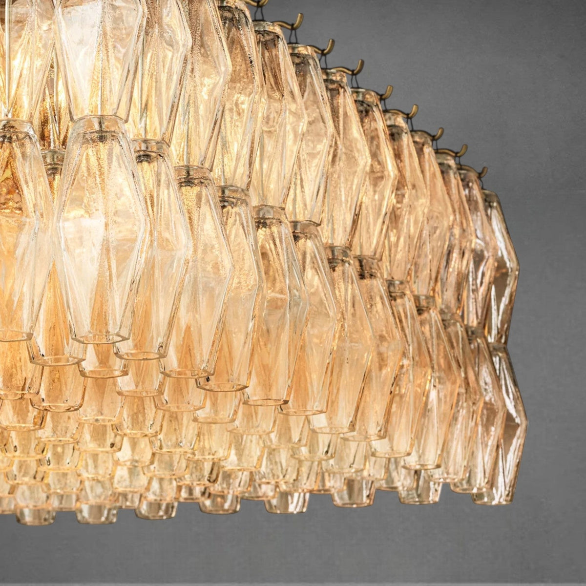 Chiaravalle Glass Rectangular Chandelier 54"