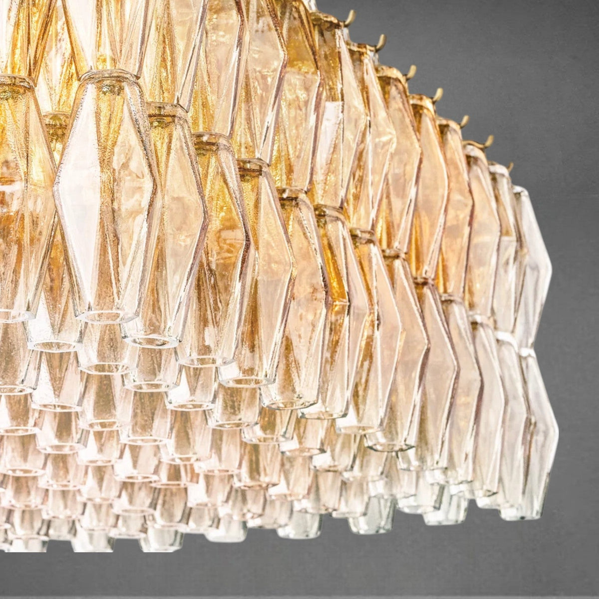 Chiaravalle Glass Rectangular Chandelier 74"
