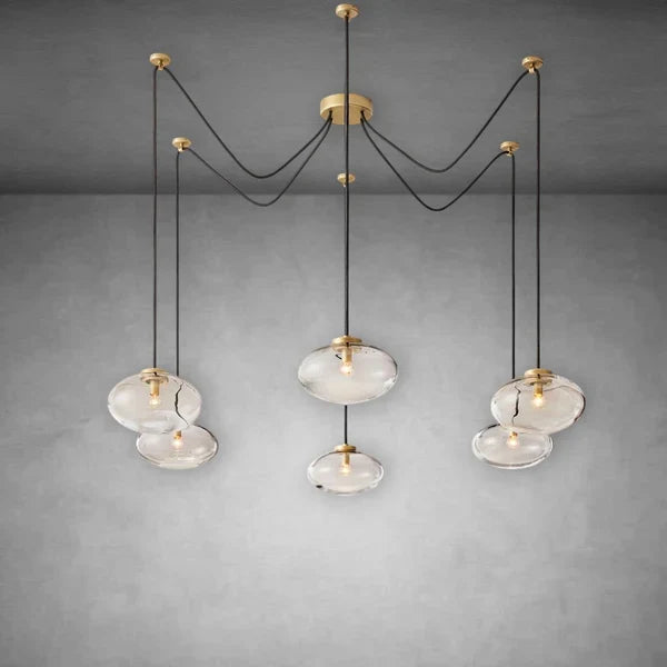 Cabrlet Clear Glass Suspended Chandelier 84"