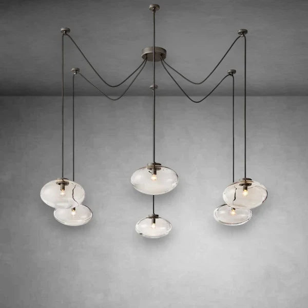 Cabrlet Clear Glass Suspended Chandelier 84"