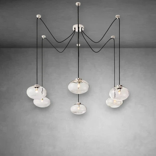 Cabrlet Clear Glass Suspended Chandelier 84"