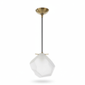 Geodesic Frosted Glass Brass Pendant Light