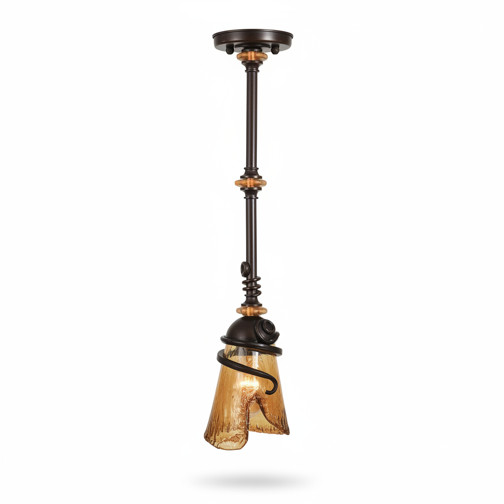 Vitalia Bronze Amber Glass Mini Pendant Light