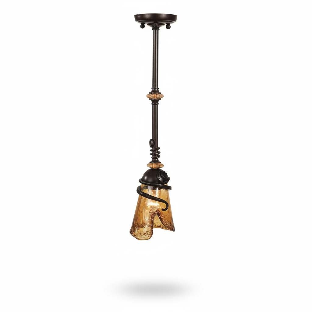Vitalia Bronze Amber Glass Mini Pendant Light
