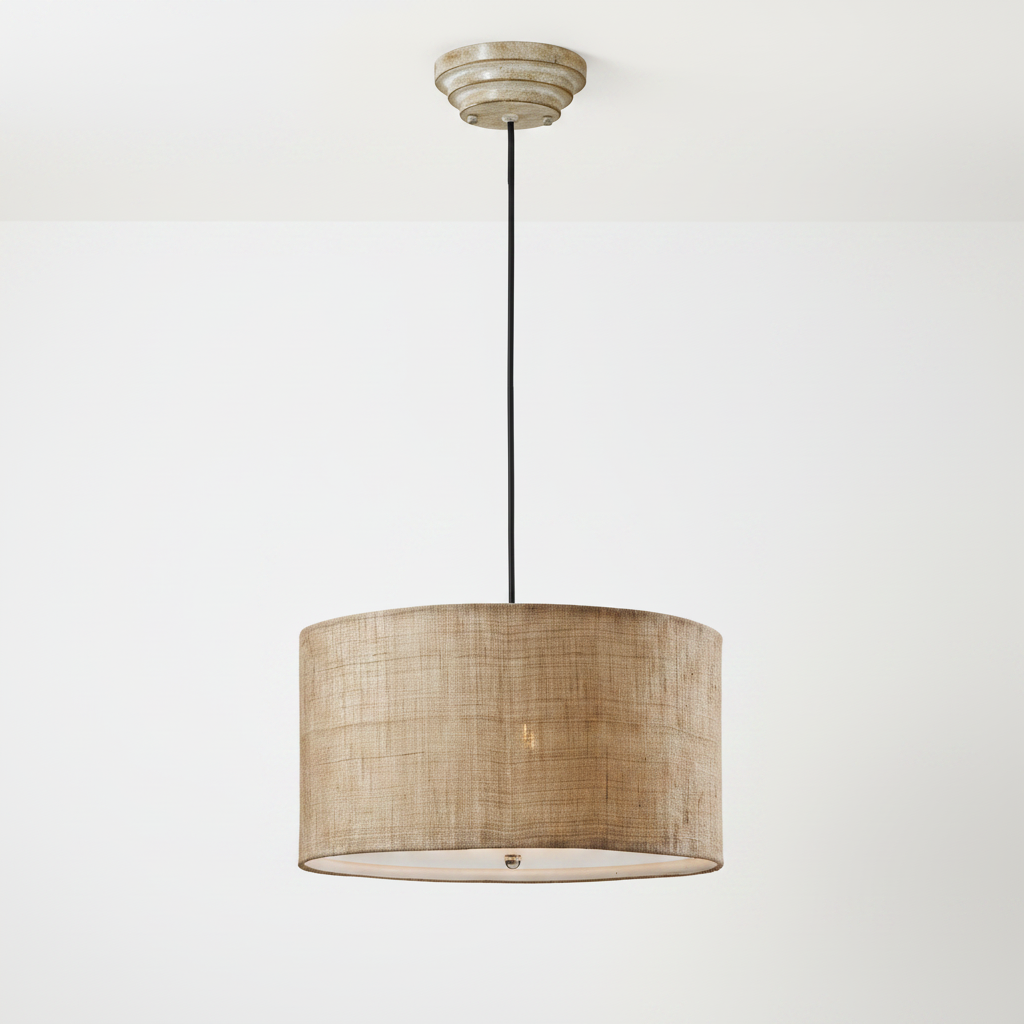Dafina Burlap Weave Three Light Pendant