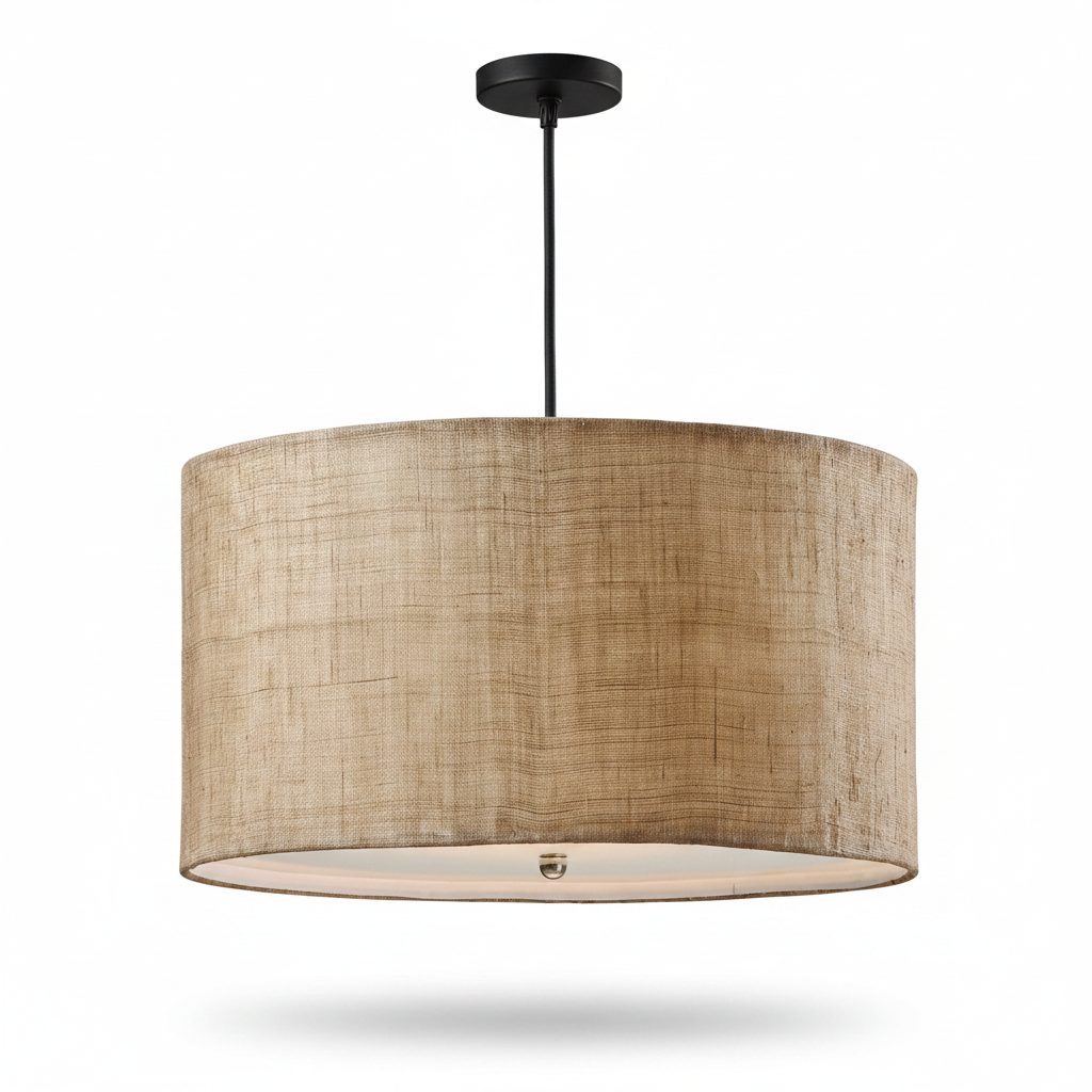 Dafina Burlap Weave Three Light Pendant