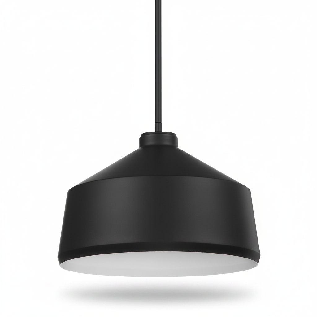 Matte Black Metal Shade Pendant Light