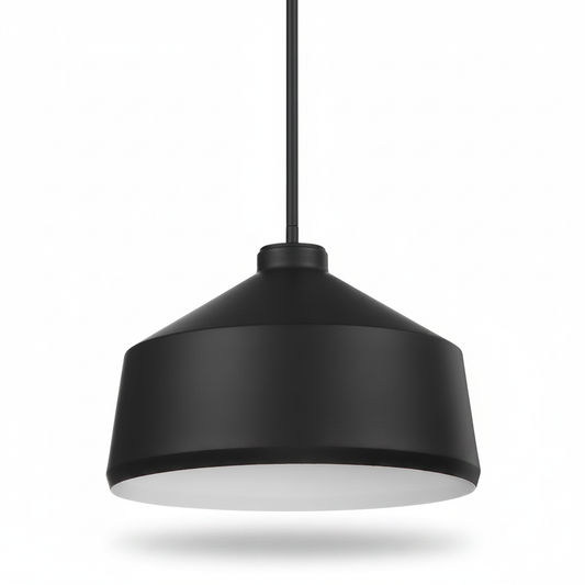 Matte Black Metal Shade Pendant Light