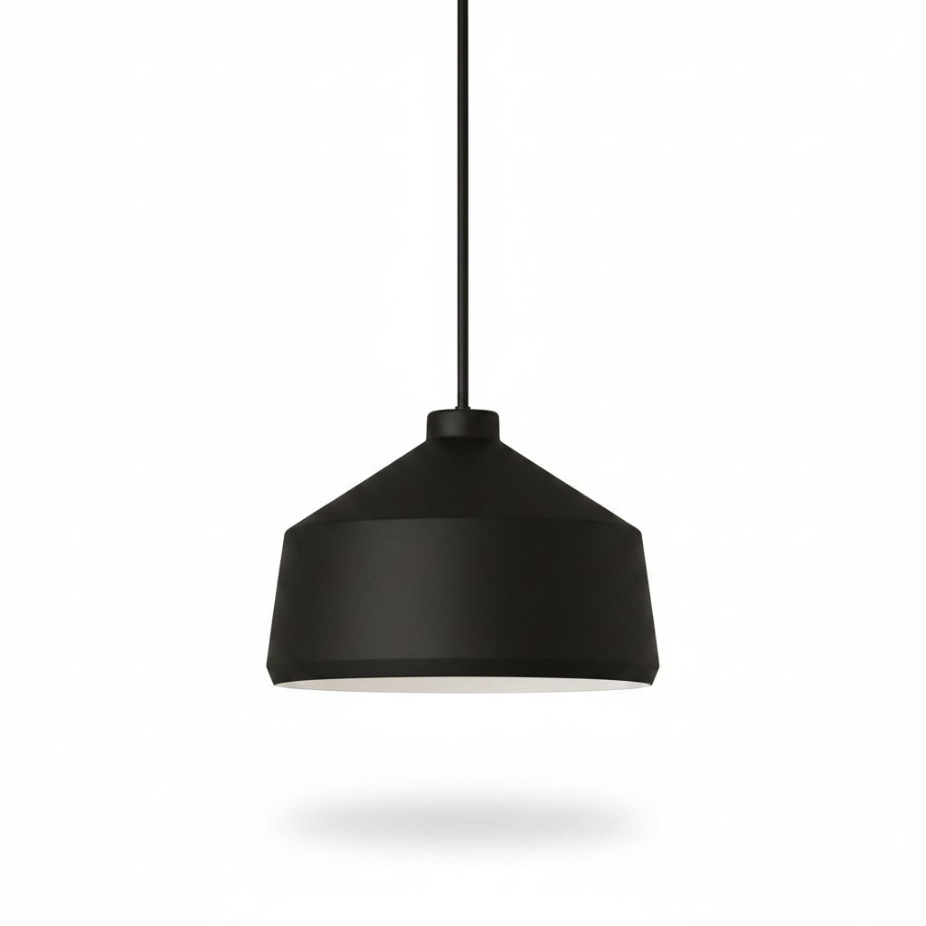 Matte Black Metal Shade Pendant Light