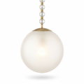 Ripple Frost Glass Brass Beaded Pendant Light