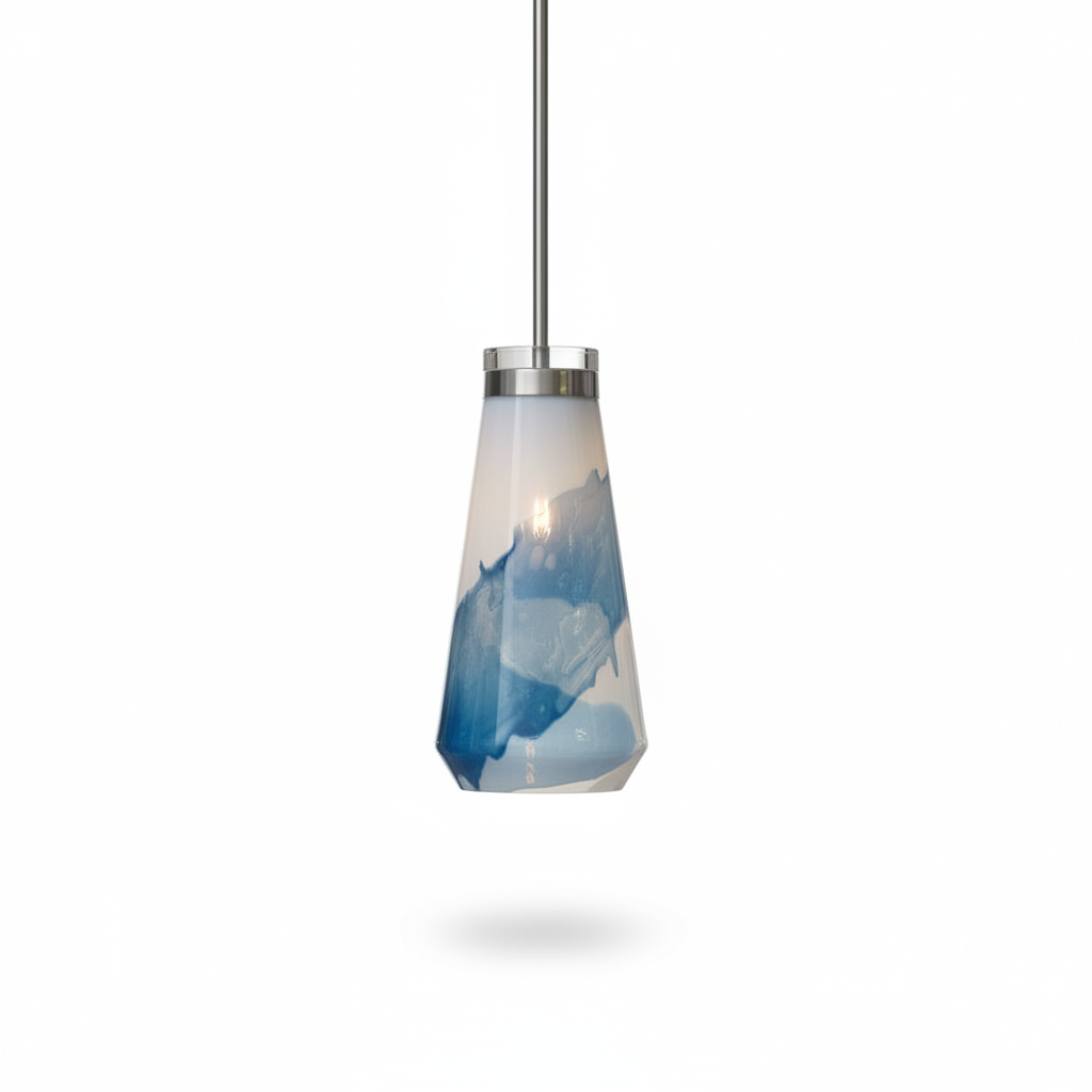Windswept Blue and White Mini Pendant Light