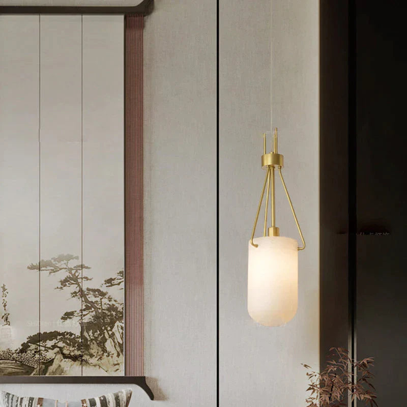 Nina Modern Alabaster Pendant Light, Alabaster Pendant Lamp Besides Bed