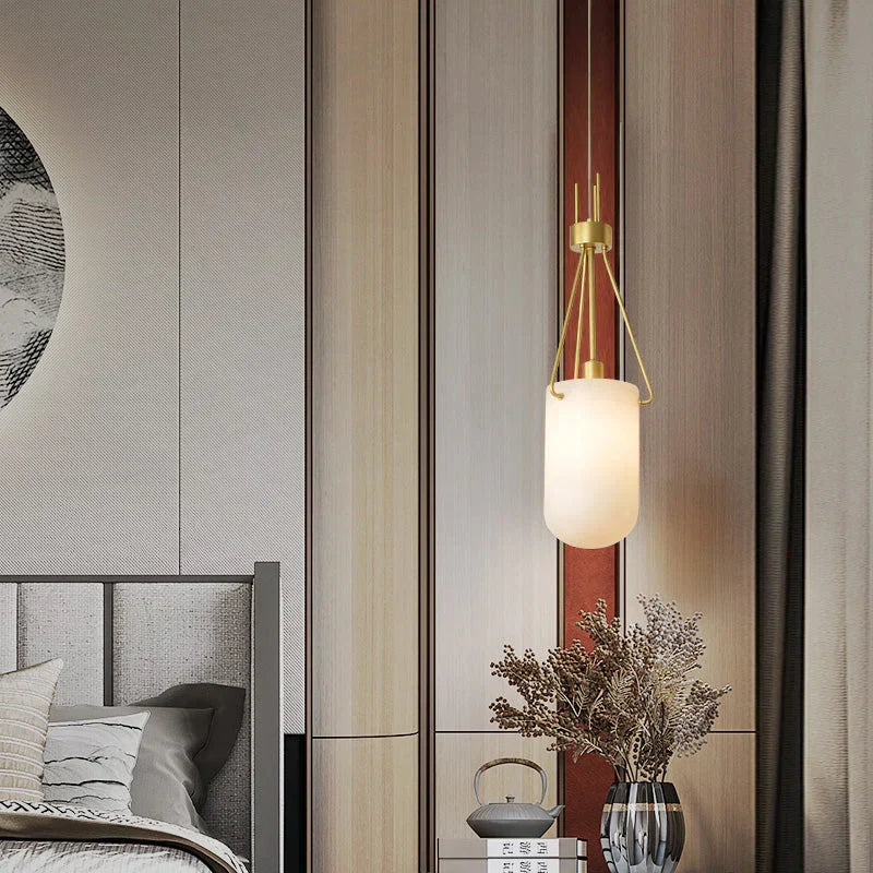Nina Modern Alabaster Pendant Light, Alabaster Pendant Lamp Besides Bed