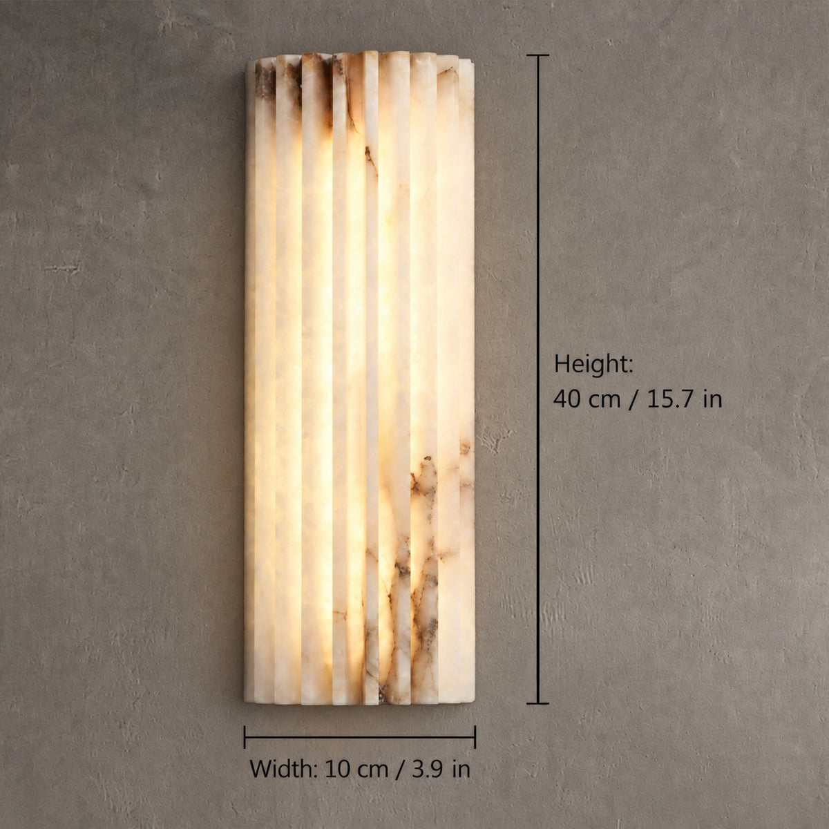 Ribelle  Living Room Wall Sconce  Fluted Alabaster Minimalist