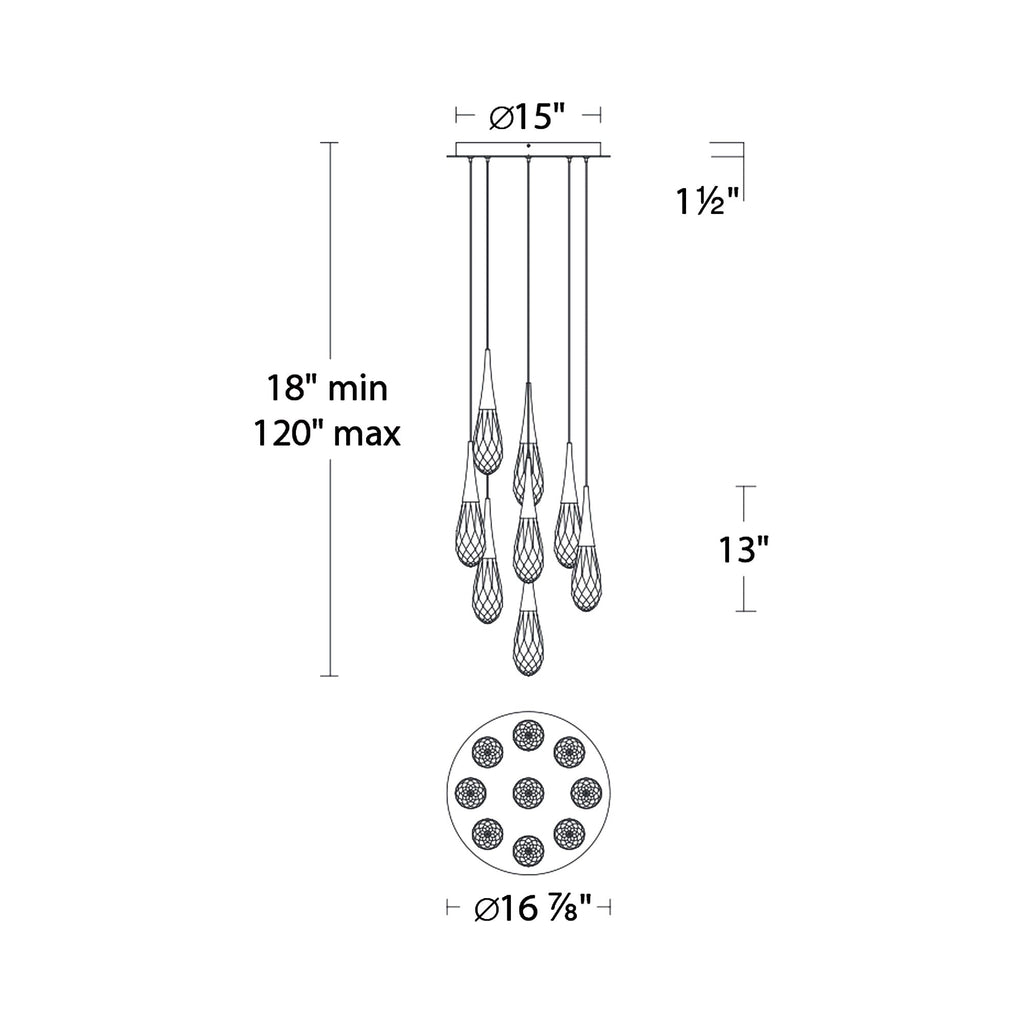 Hibiscus LED Multi Light Pendant Light