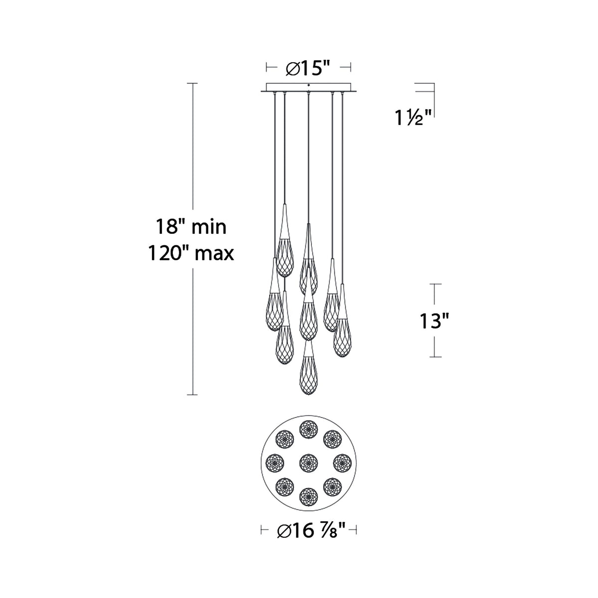 Hibiscus LED Multi Light Pendant Light