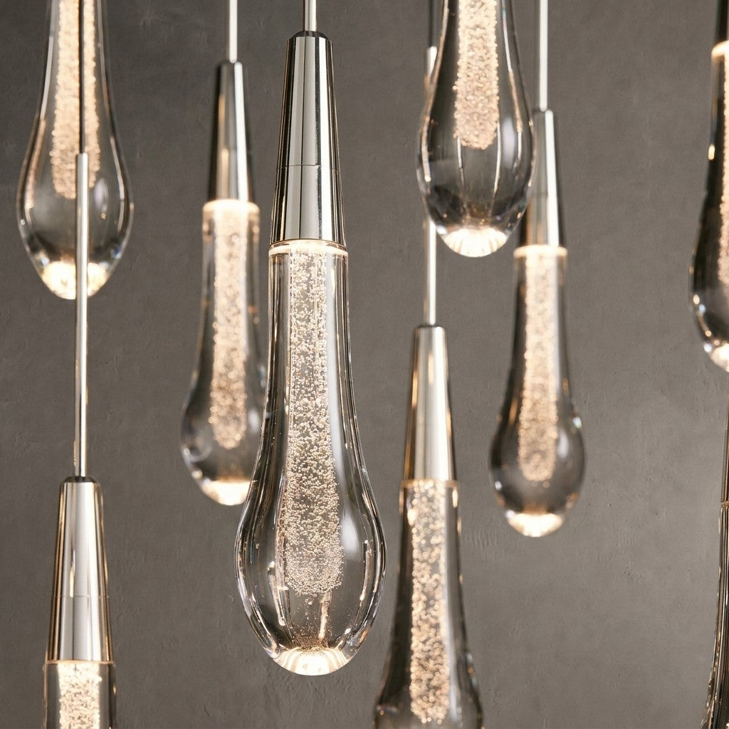 Solvane Glass Linear Chandelier 36"