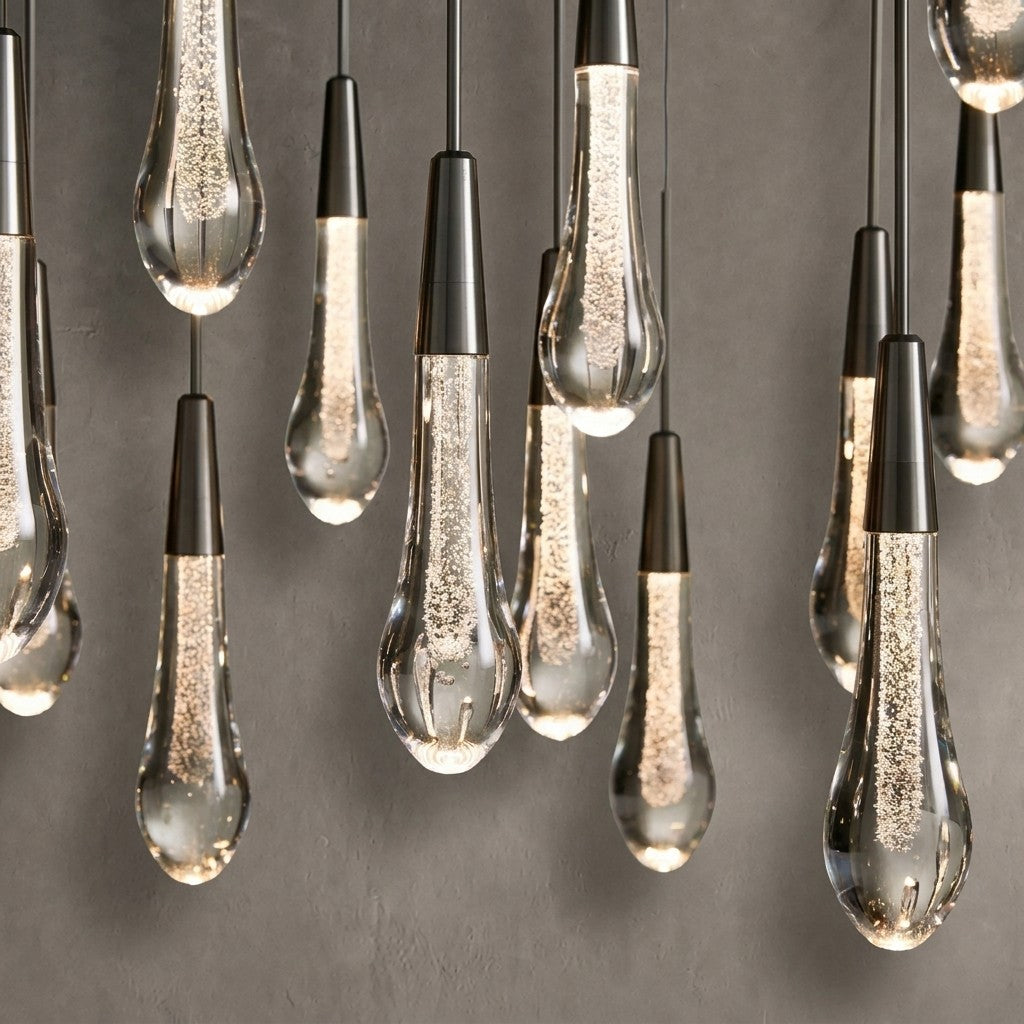 Solvane Glass Linear Chandelier 36"