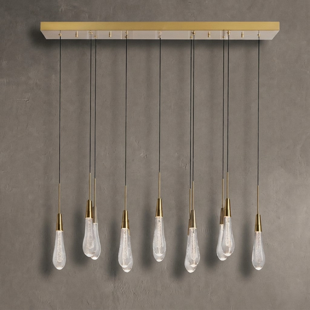 Solvane Glass Linear Chandelier 36"