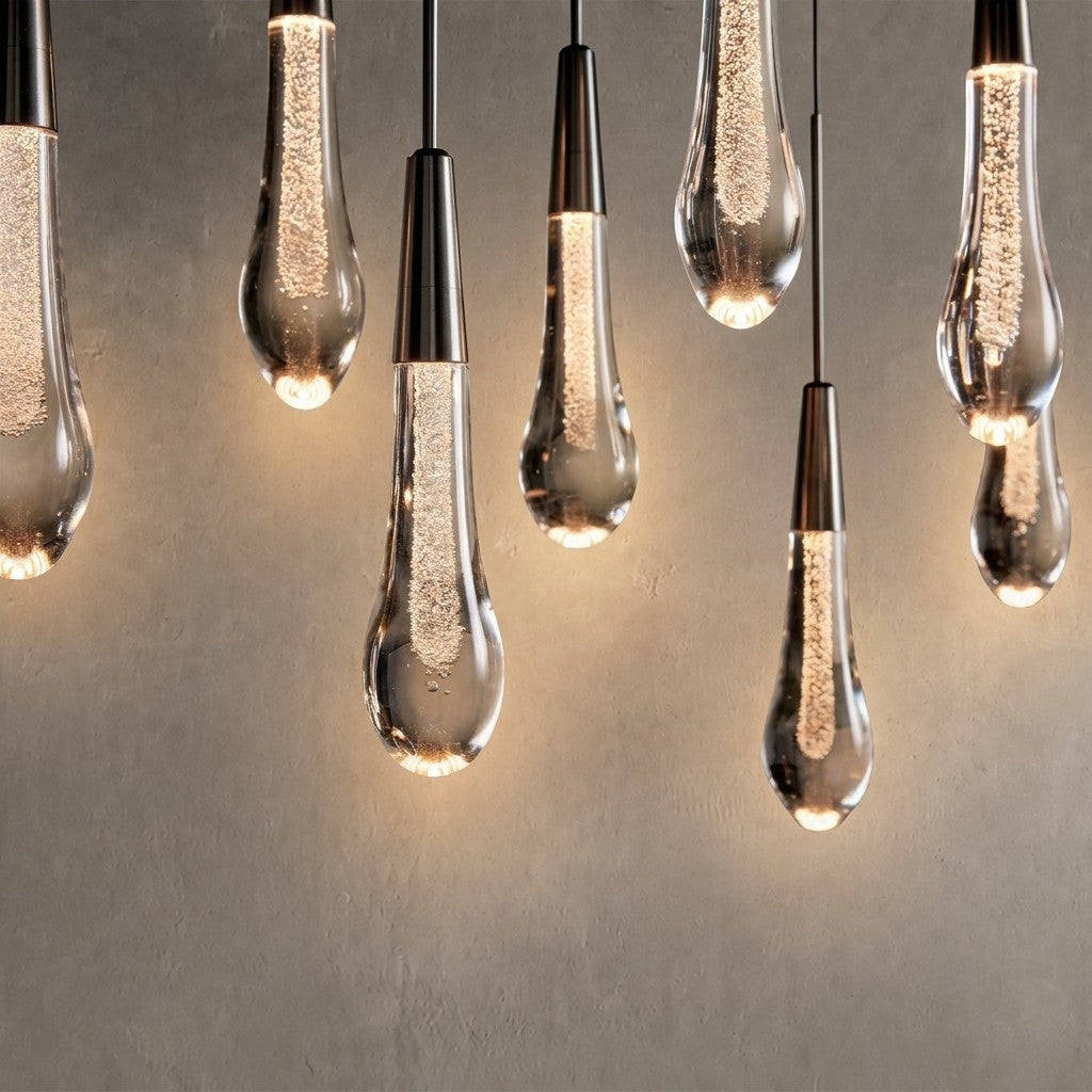 Solvane Glass Linear Chandelier 36"