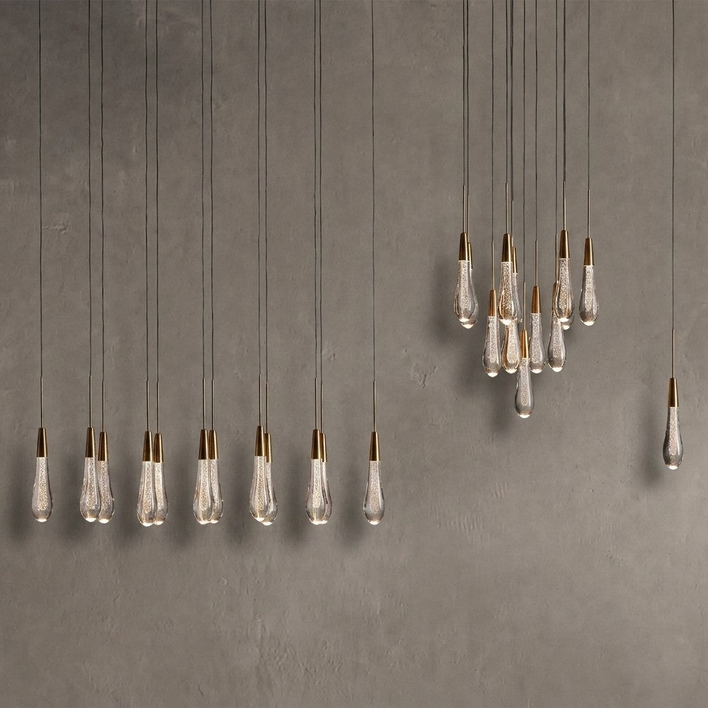 Solvane Glass Linear Chandelier 36"